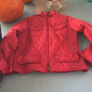 Excellent Barbour red quilted jacket size 14